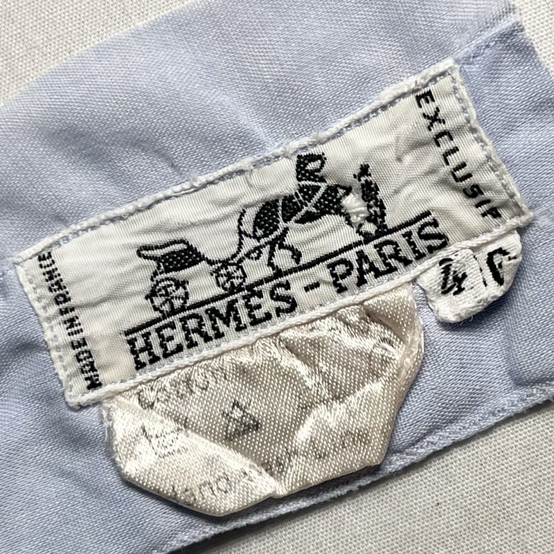 Vntg Hermes Paris White Black Cotton Label Sewing Notion Crafting Designer Prop