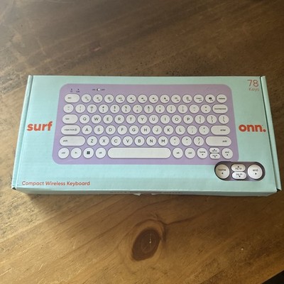Purple Surf Onn. Compact Wireless Keyboard 78 Keys