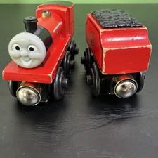Thomas Wooden Railway James Rare Variation Gold Dome Train Tank Engine Tender