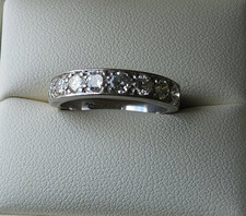 ❤️ Diamond half eternity ring, band,18ct white & gold,vintage,wedding,stack❤️