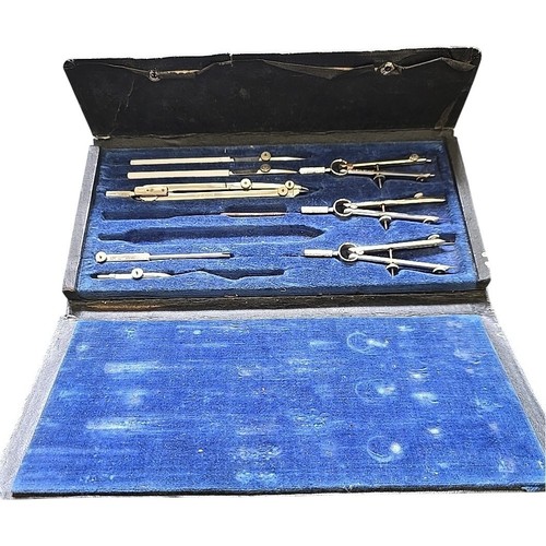 Charvos No. 414 Professional Drafting Set 11 Piece USA Orig Case Missing 3 pcs