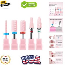 Ceramic Nail Drill Bits Set, 3/32'' 2.35mm Professional Acrylic Nail File Dri...
