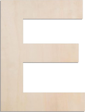12 Inch Large Wooden Letter E, 1/4 in Thick Big Wood Letter for Crafts and Wall