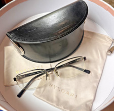 Bvlgari Eyeglasses/Unisex - Black Frame- Leather case, cloth and bag storage