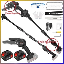 4" & 6" Extendable Cordless Chainsaw Battery Powered Portable Pole Electric Saw