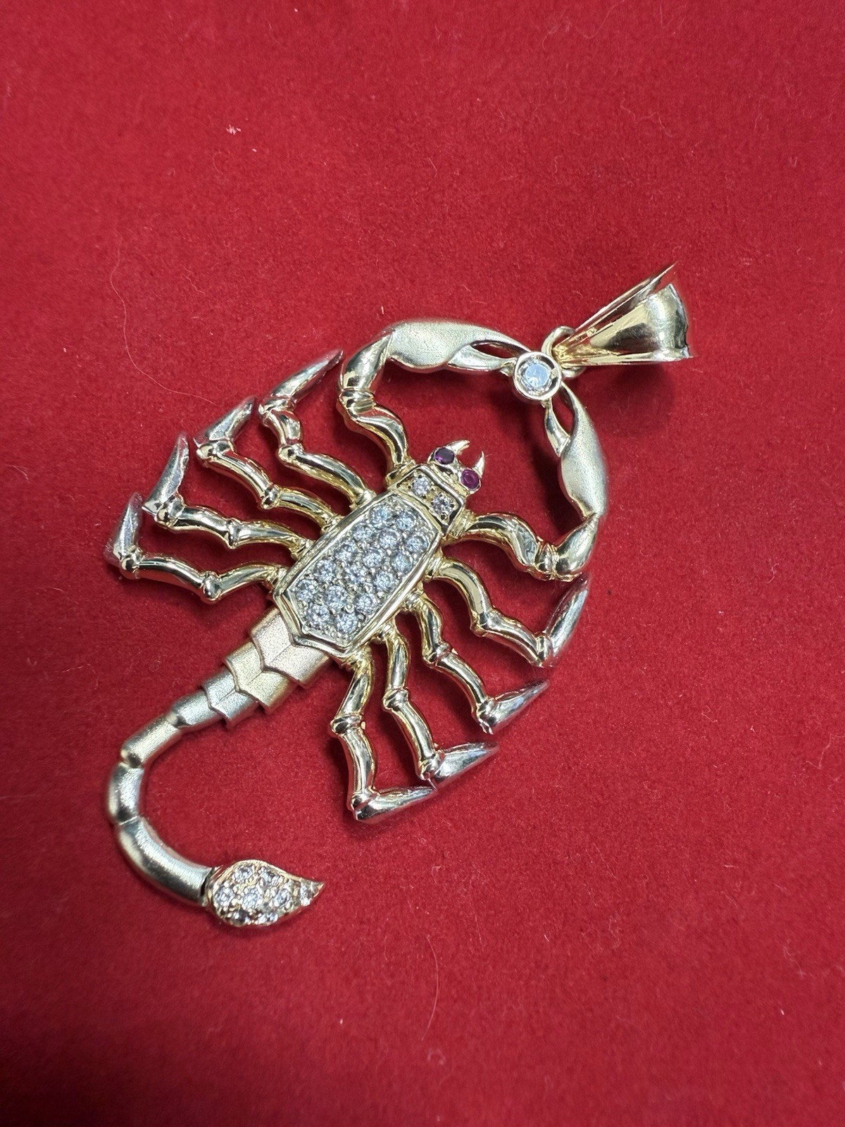 Large 14K Solid Tricolor Gold Scorpion Pendant (f… - image 3