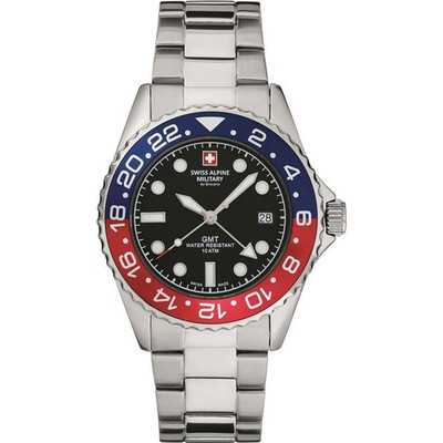 Swiss Alpine Military Black Dial GMT Men's Watch Swiss Made 7052.1131