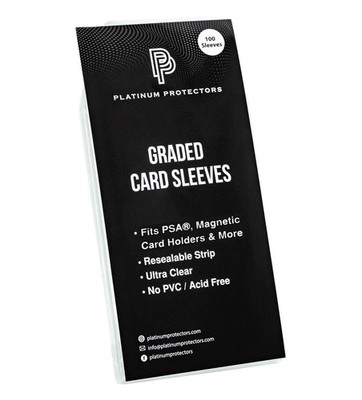 Resealable Graded Card Sleeves for PSA, CGC and TAG Slabs (100 Pack) 100