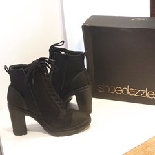 Shoedazzle Size 11 Heeled Boots Chunky Heel L...