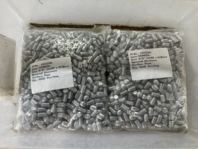 LOT OF 2000* Aluminum Slotted Head Flat Point End Headless Grub Bolt Screw 3/8 