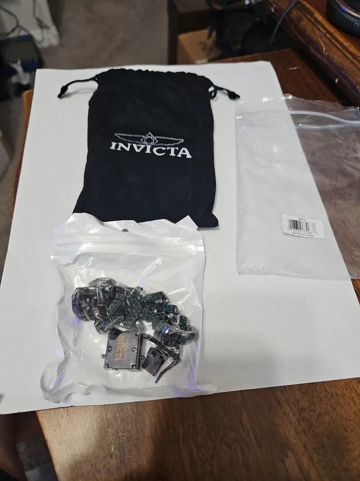 80914 Invicta Elements Hombre XL Cadena de Goteo Pulsera Dinero Verde Nuevo en Paquete $89 Minorista Foto 2 de 4