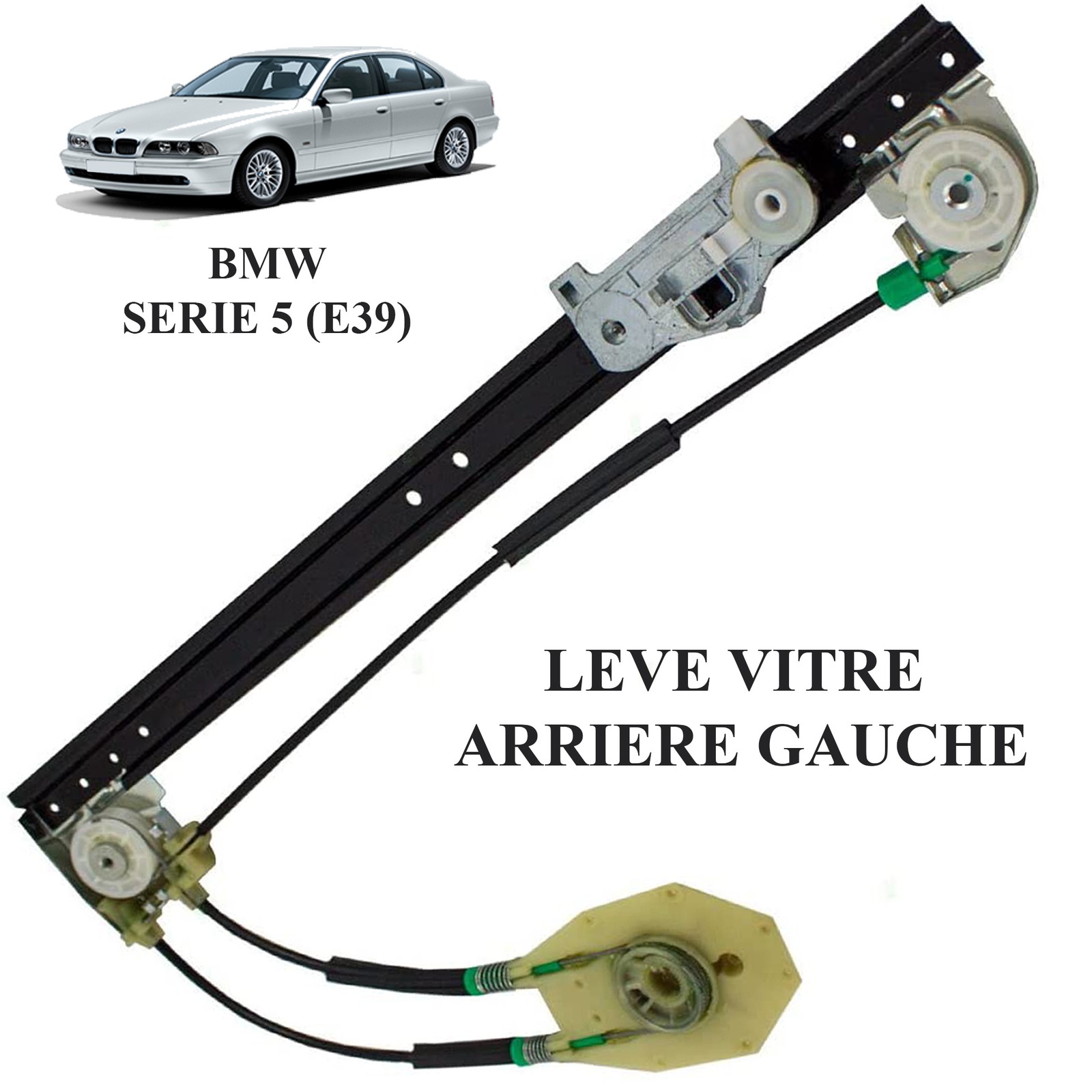 Lève-vitre arrière gauche fluide et silencieux pour BMW E39