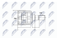 Gelenksatz Antriebswelle NTY NPW-KA-328 FüR Sportage Hyundai KIA Tucson JM Ix35