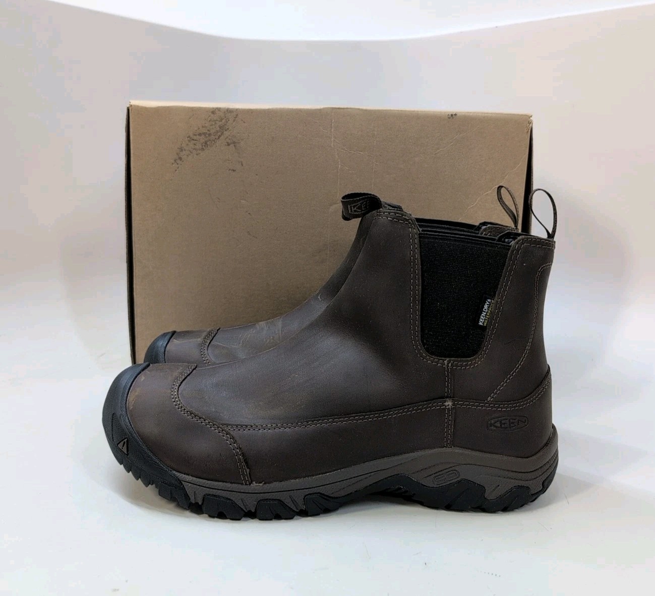Stivali in pelle Keen Anchorage III WP scarpe da uomo US 11 5 Dark Earth Mulch #61112