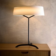 Luna Black LED Floor Lamp, Table Lamp or Ceiling Pendant light with White Shades