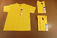 Gildan Heavy Cotton Youth Medium Yellow Short Sleeve Crew Neck Tee 3 Pieces NWT