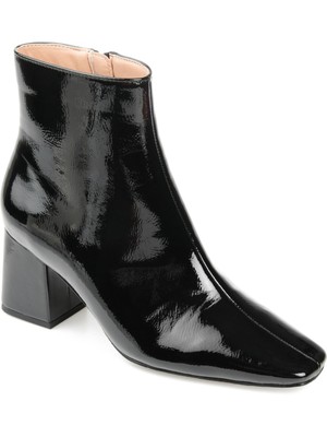 JOURNEE COLLECTION Womens Black Haylinn Square Toe Block Heel Booties 7.5 M