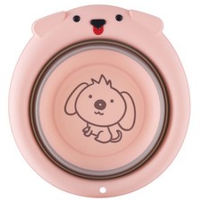1pc Baby Folding Washbasin Cartoon Pattern Washbasin Collapsible Wash Basin