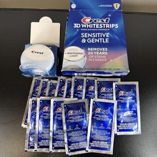 CREST 3D WHITESTRIPS SENSITIVE LED BLUE LIGHT 28 STRIPS+14 TREATMENTS Exp 2027/2