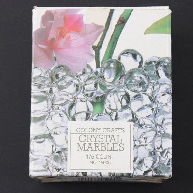 Colony Crafts Clear Crystal Glass Marbles Partial Lot 175 Count Box