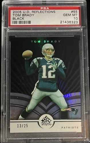 New Listing2005 UPPER DECK REFLECTIONS BLACK TOM BRADY #55 #13/25 PSA 10 GEM MINT SSP