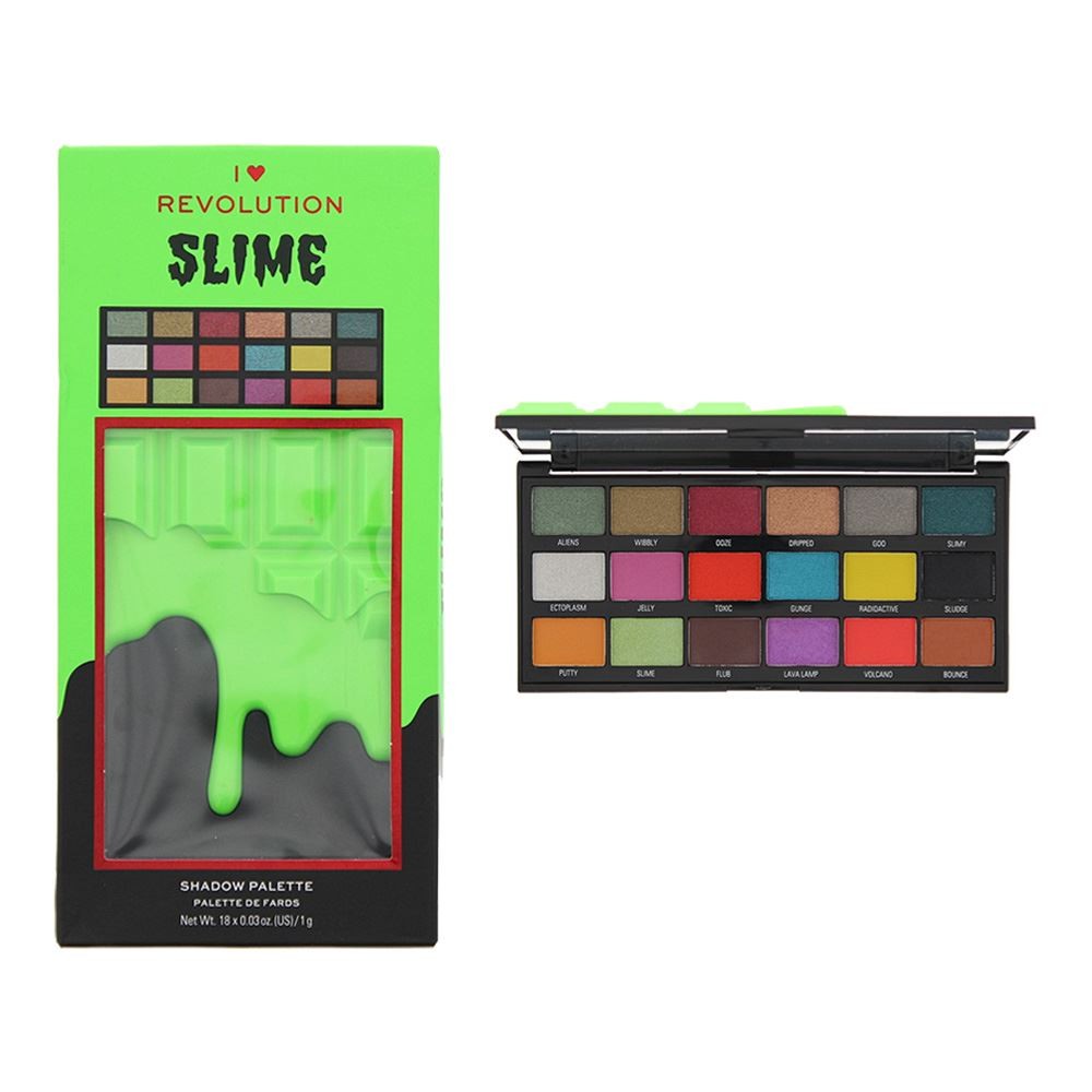 Makeup Revolution Black/Green I Love Revolution Eyeshadow Palette - Slime - Image 2