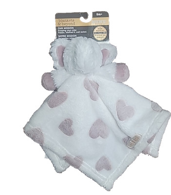 NWT Blankets & Beyond White Elephant Lovey Rose Hearts Security Blanket Nunu