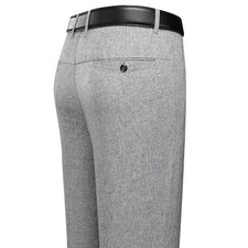 New Men’s Elastic Waist Business Casual Pants Straight Loose Formal Trousers