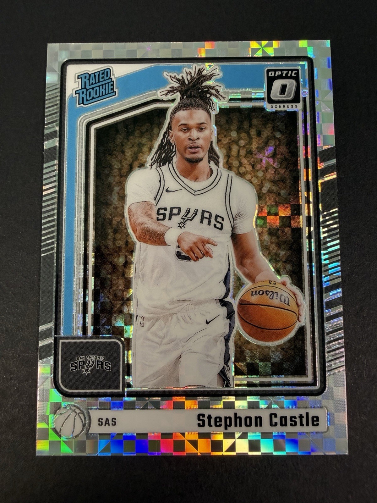 2024-25 Donruss Optic Stephon Castle Rated Rookie Checkerboard #254 Spurs RC SSP