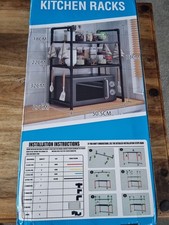 Expandable Microwave Shelf, 3 Tier Microwave oven Rack Stand Storage Holder Kitc