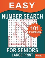 Easy Number Search for Seniors Large Print: 101 Puzzles  Number Find Puzzle Boo