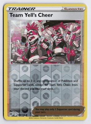 Team Yell's Cheer - SWSH09 #149/172 SWSH09: Brilliant Stars Reverse Holofoil LP