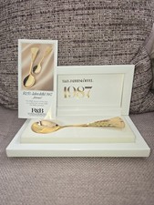 Robbe & Berking Jahreslöffel 1987 Ähren in OVP Emaille Silber 925 Goldauflage