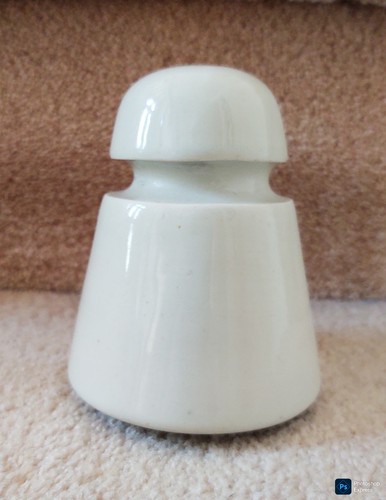 White Ceramic Tepee Conical Insulator No Mark - Picture 2 of 4