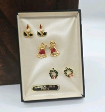 Hypoallergenic Girls Earrings Toddler Earrings Kids Baby Christmas Vintage 1