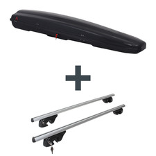 Dachbox G3 Arjes 280 + Dachträger Menabo Sherman für Hyundai Santa Fe I Typ SM