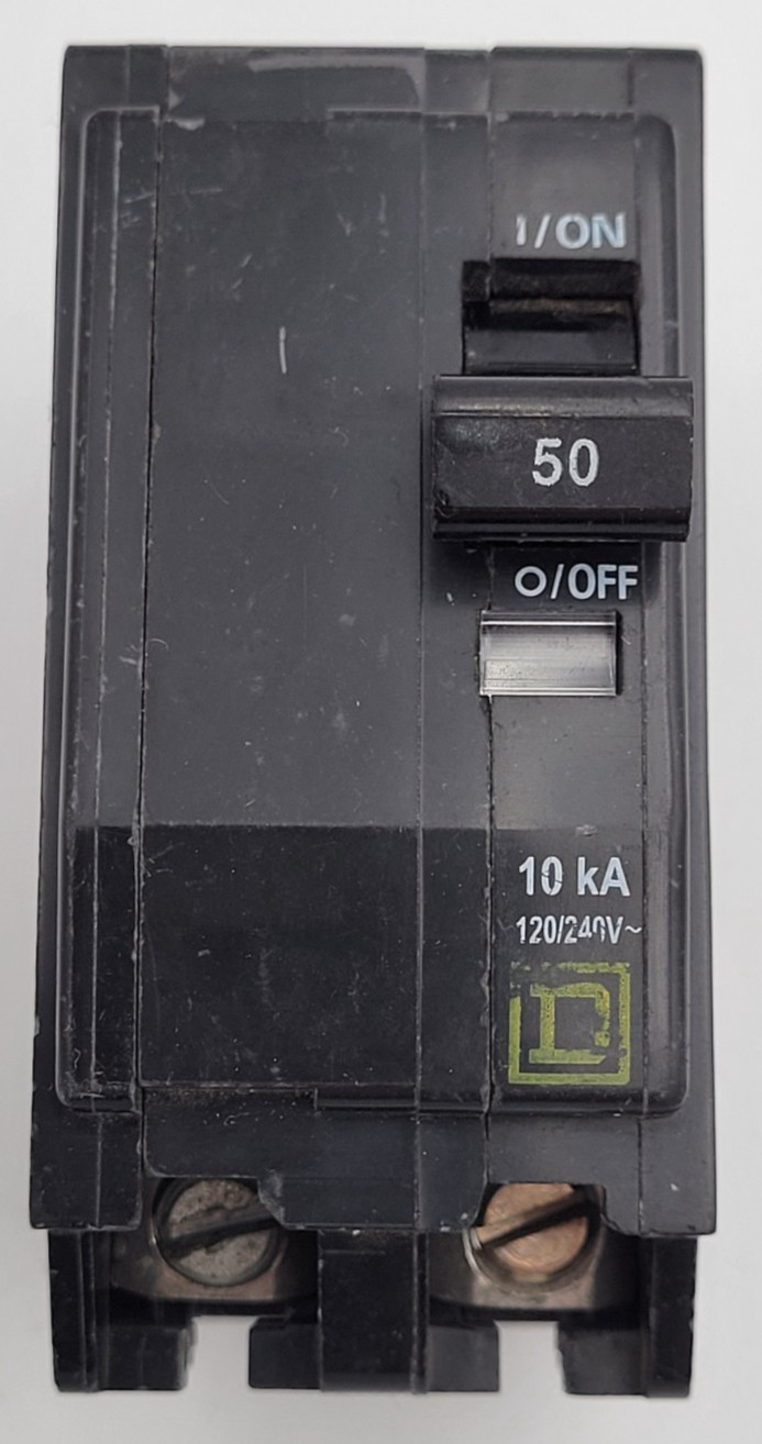Square D QO250 50 A 2-Pole Plug-On 120/240V Circuit Breaker Type QO USED