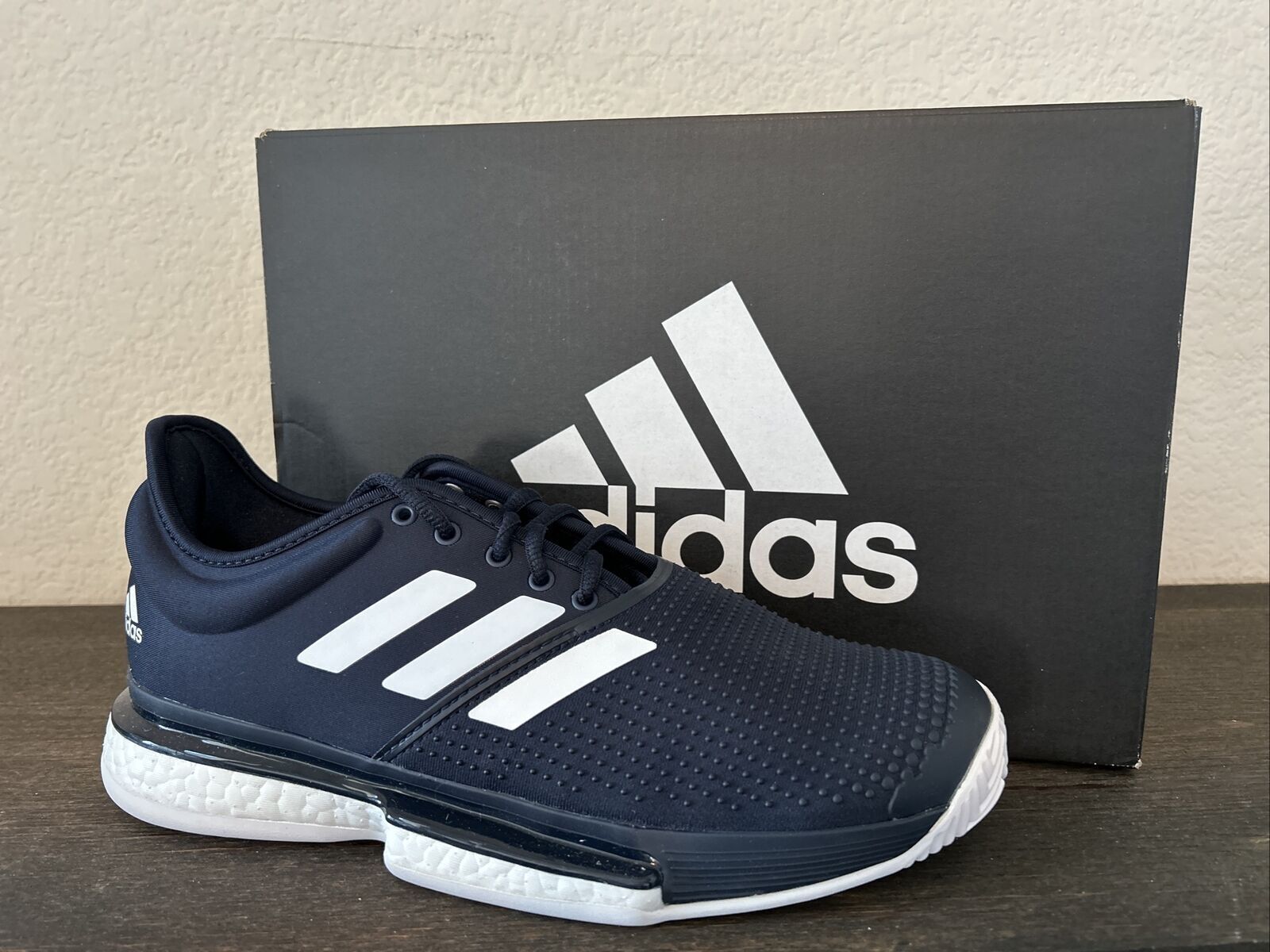 Adidas Boost Mens Tennis Shoes Athletic Sneakers Navy White NEW FU8115 eBay