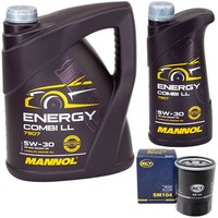 MotoröL Set Mannol Energy Combi LL 5W-30 6 Liter + ÖLfilter FüR Mitsubishi ASX