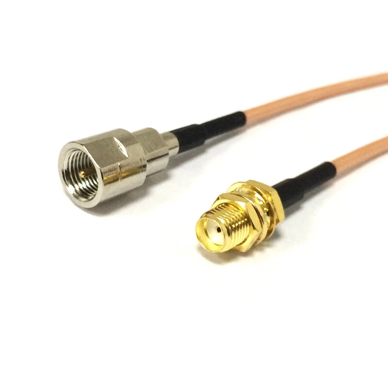 SMA female nut to FME male RF coaxial cable adapter RG316 15cm 6inch - Image 2 of 3