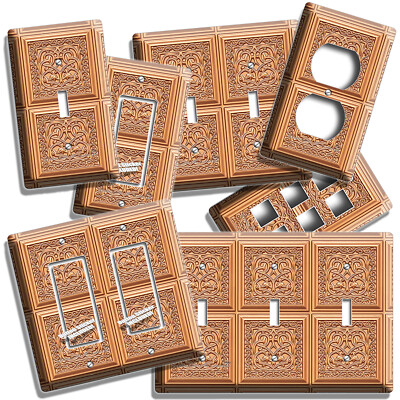 COPPER BRONZE IRISH TILES STYLE CELTIC KNOT WALL LIGHT SWITCH OUTLET PLATE DECOR