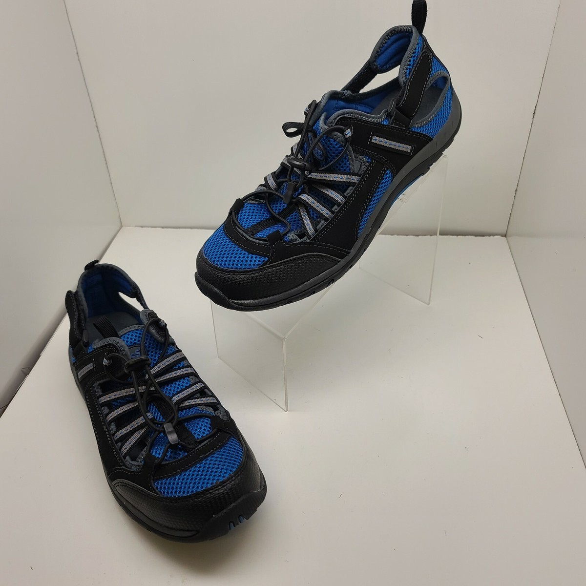 Bass Cowabunga Hiking Water Sandals Blue Leather Adjustable  display picture 3