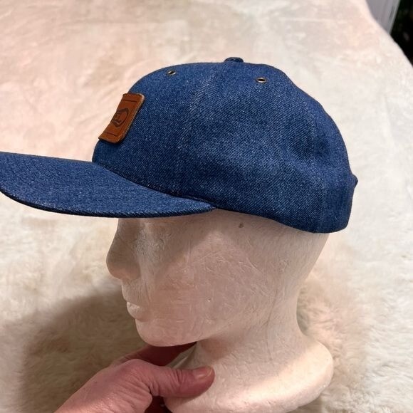 Ariel patch denim with leather patch hat - image 5