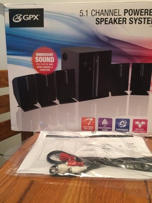 gpx 5.1 channel powered speaker system