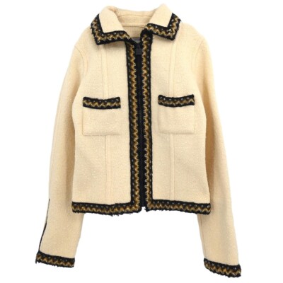 Chanel Zip Up Jacket White 06A #38 185247 | eBay