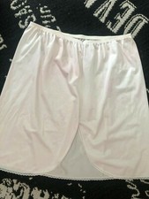 VTG New L 20" VANITY FAIR USA Light Pink Nylon Lace HALF SLIP Retro SILKY Skirt