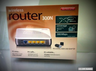 Sitecom WLK-2000 WiFi Kit DSL Router 300N X2 + WiFi Stick WiFi Adapter 300Mbps