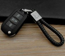 Porte clé Peugeot cuir corde tresser neuf sous blister