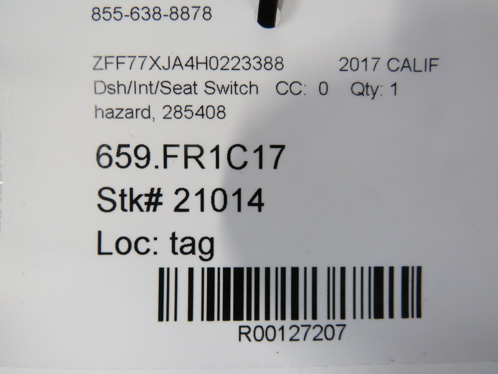 Ferrari California T, F12, Hazard Switch, Used, P/N 285408