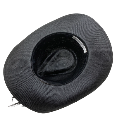 Vintage Joe Bill Miller Black Straw Bling Cowboy Hat  display picture 2